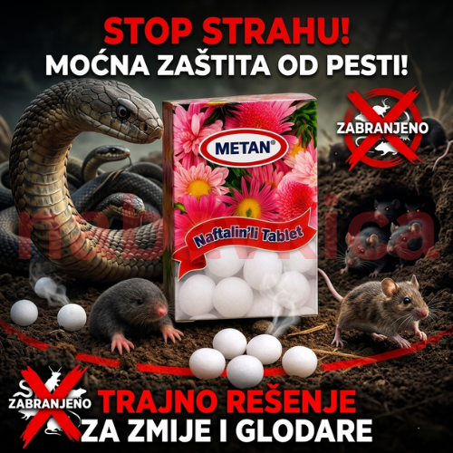 Naftalin Protiv Zmija, Krtica, Glodara i Moljaca 20 tableta