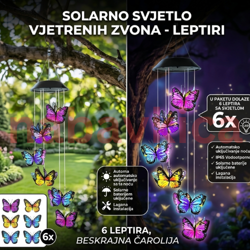 Led Solarne Lampe sa dekoracijom leptira