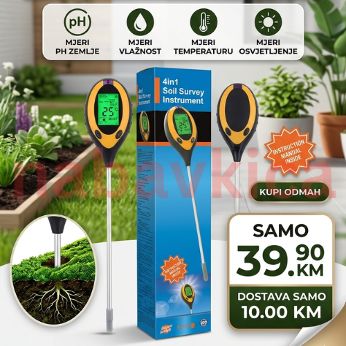 Ispitivač Kvaliteta Zemljišta 4 u 1